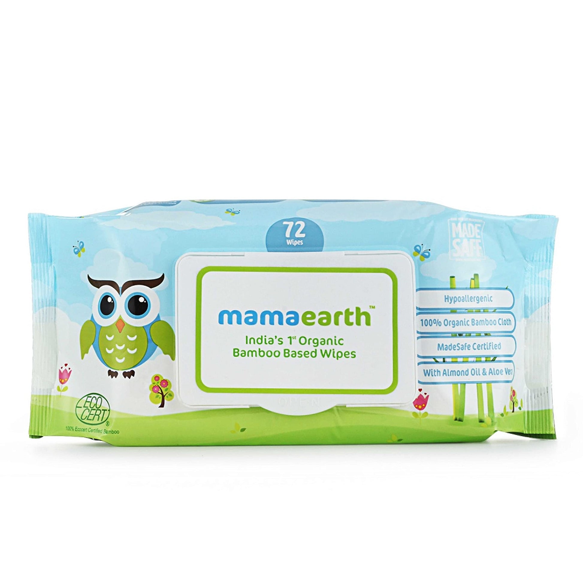 Mamaearth India's First Organic Bamboo Based Baby Wipes (72 Wipes)  from Mamaearth