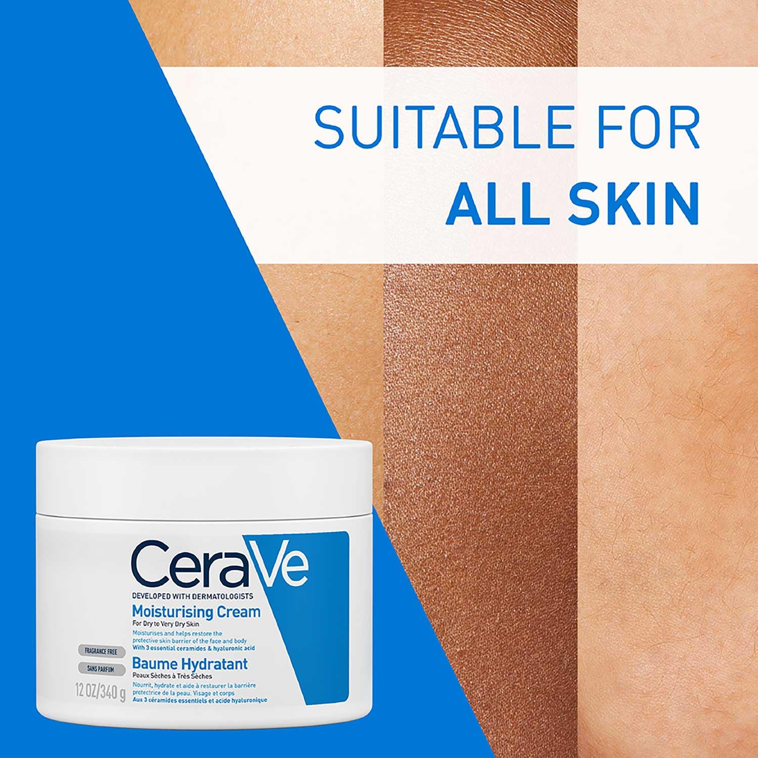 CeraVe Moisturizing Cream For Dry To Very Dry Skin (340gm) - Formulated with 3 Essential Ceramides And Hyaluronic Acid | Non-Comedogenic Moisturizer For Face and Body Face Cream from cerave