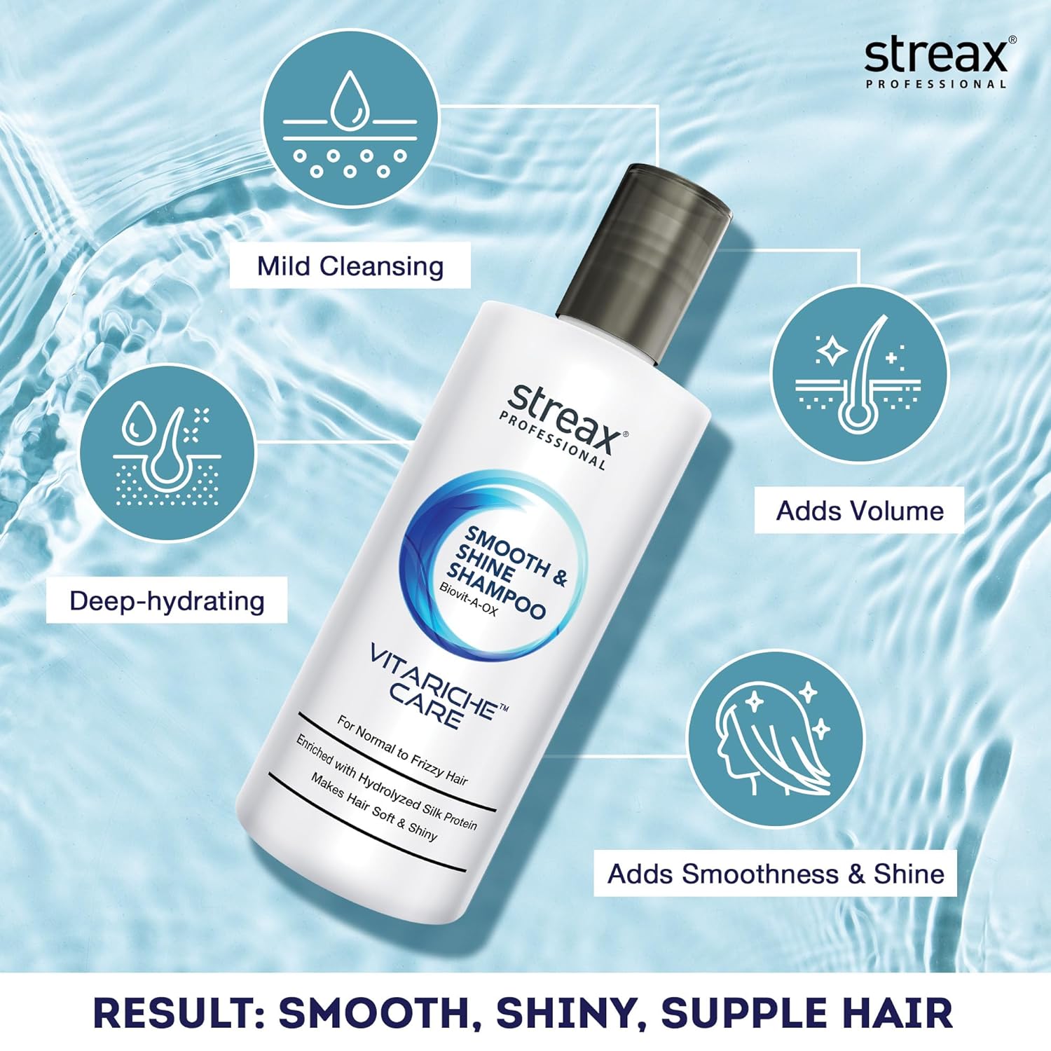 Streax Professional Vitariche Care Smooth & Shine Shampoo 300ml  from Streax Professional