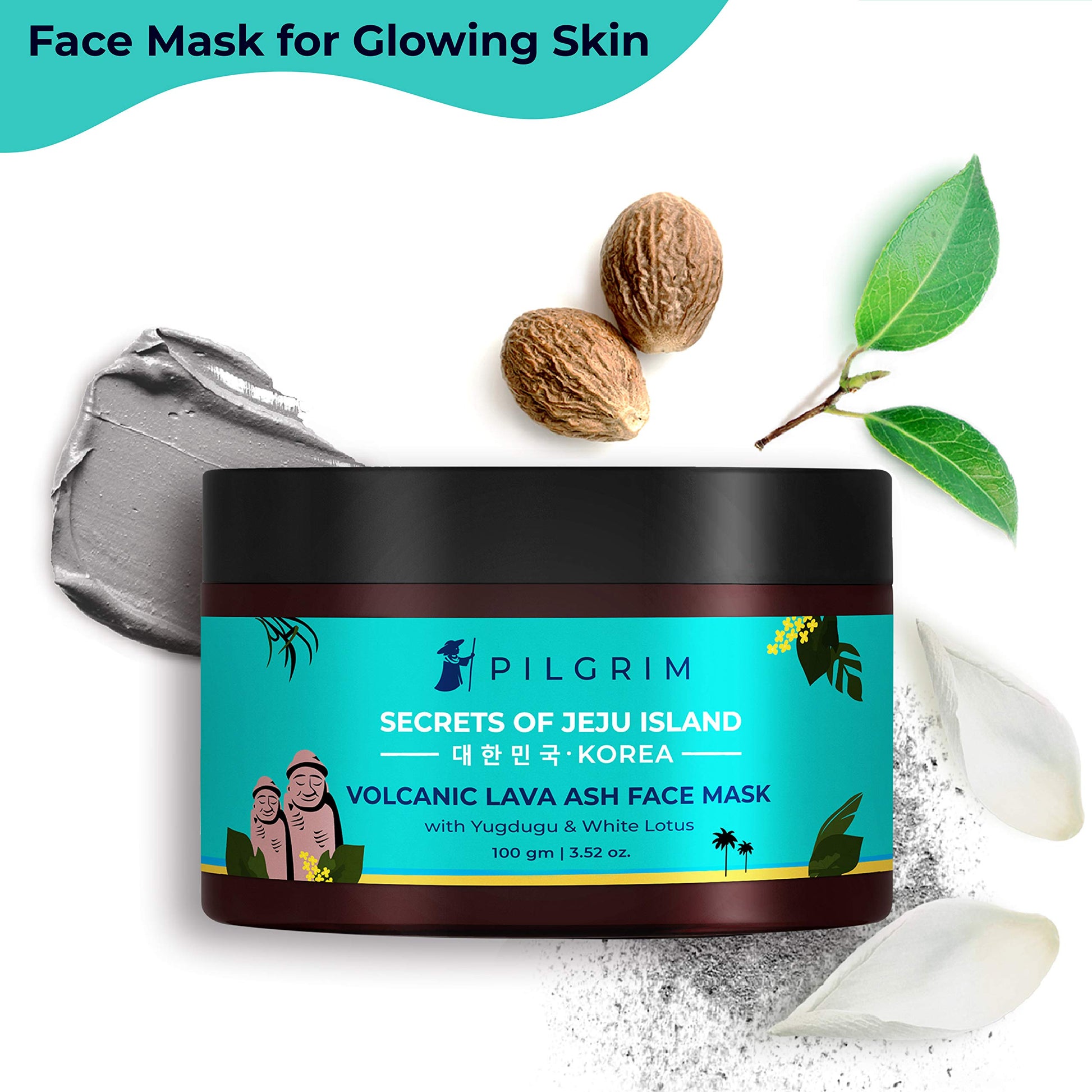 Pilgrim Volcanic Lava Ash Face Mask Cream with Yugdugu & White Lotus, 100 g face mask from Pilgrim