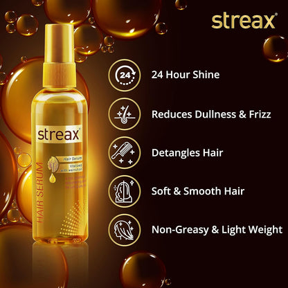 Streax Hair Serum-200 ml Vitalized with Walnut Oil, For Hair Smoothening & Shine, For Dry & Frizzy Hair  from Streax