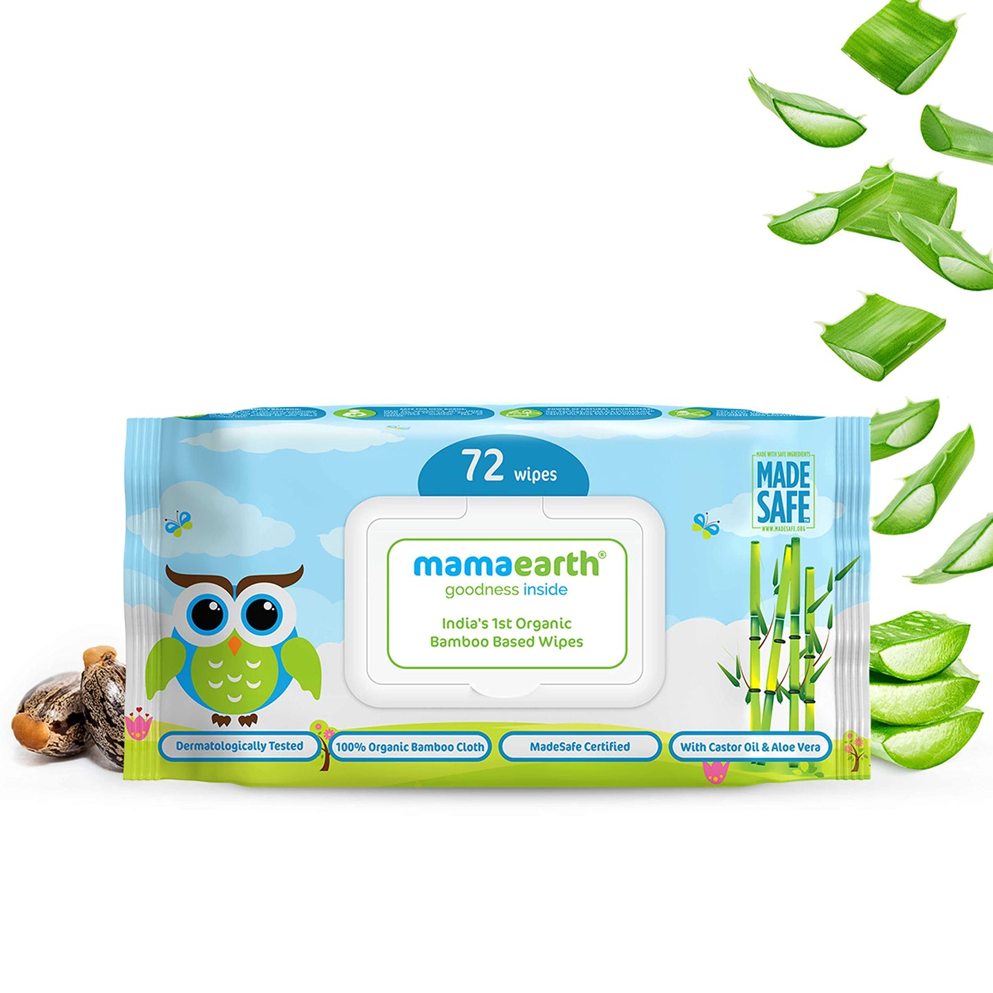 Mamaearth India's First Organic Bamboo Based Baby Wipes (72 Wipes)  from Mamaearth