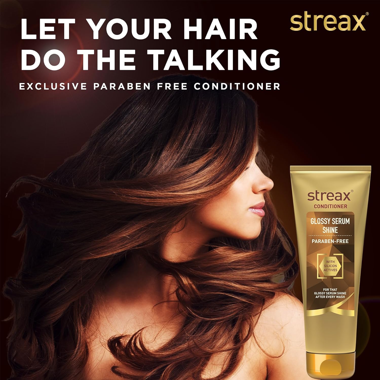 Streax Glossy Serum Shine Hair Conditioner for Women & Men| For Dull & Dry Hair| With Silicon Actives for Shiny Hair and Frizz Control| Paraben free - 240ml  from Streax