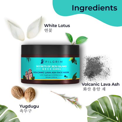 Pilgrim Volcanic Lava Ash Face Mask Cream with Yugdugu & White Lotus, 100 g face mask from Pilgrim