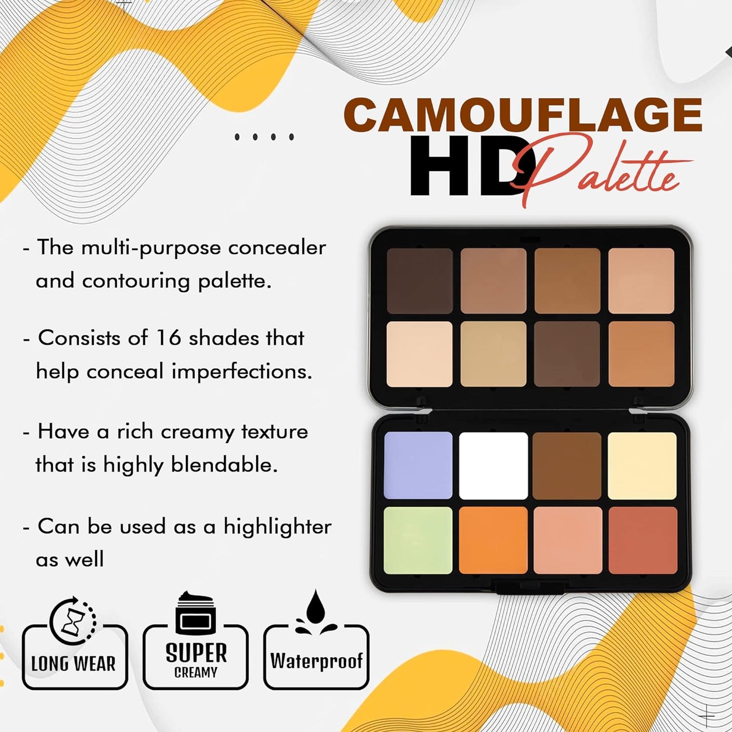 Daily Life Forever52 16 Color Camouflage HD Palette - Light Weight Multi-Purpose Matte Concealer Color Corrector Palette - CHP001 concealer from Forever52