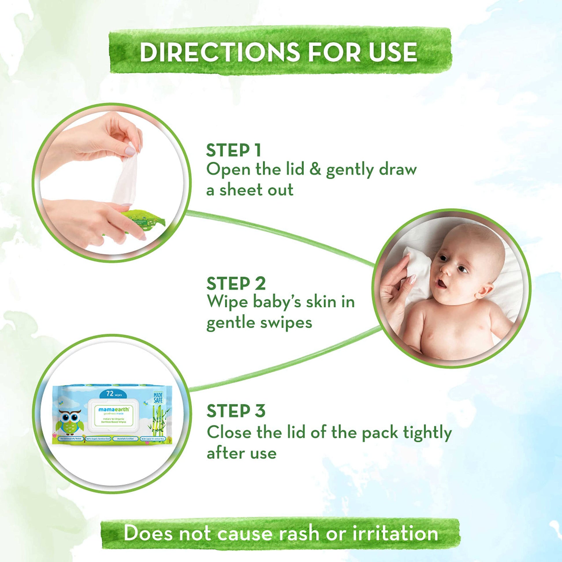 Mamaearth India's First Organic Bamboo Based Baby Wipes (72 Wipes)  from Mamaearth