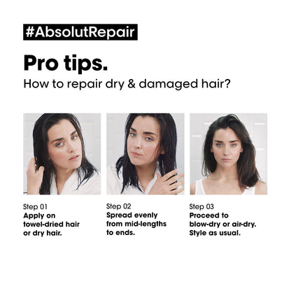 L'OREAL PROFESSIONNEL PARIS Absolut Repair Hair Oil For Dry & Damaged Hair, 90ml 10-In-1 Multi-Benefit Leave-In Hair Oil With Wheat Germ Oil hair serum from loreal pro paris