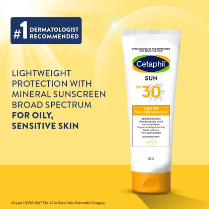 Cetaphil Sun SPF 30 Light Gel Mineral base for Normal, Dry & Oily Skin (100ml) Day cream from Cetaphil