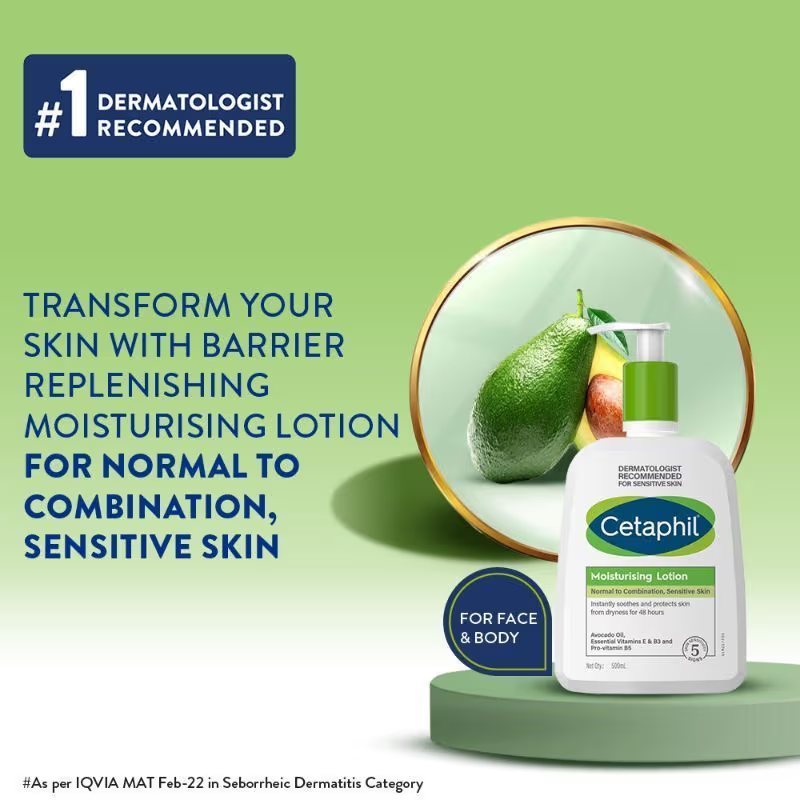 Cetaphil Moisturising Lotion For Dry To Normal Sensitive Skin - Dermatologist Recommended (500ml) lotion from Cetaphil