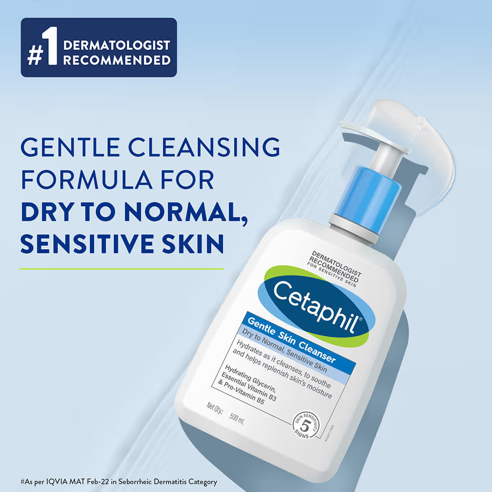 Cetaphil Gentle Skin Cleanser |Dry to Normal Skin with Niacinamide |Dermatologist Recommended (500ml) face Wash from Cetaphil