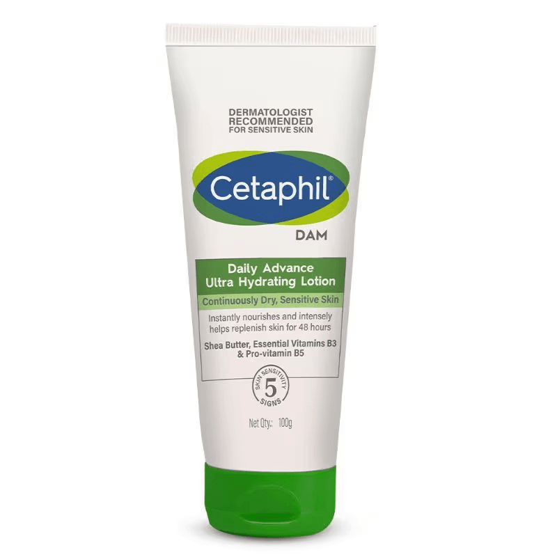 Cetaphil Daily Advance Ultra Hydrating Lotion with Shea Butter & Niacinamide for Sensitive Skin (100g) Face Cream from Cetaphil