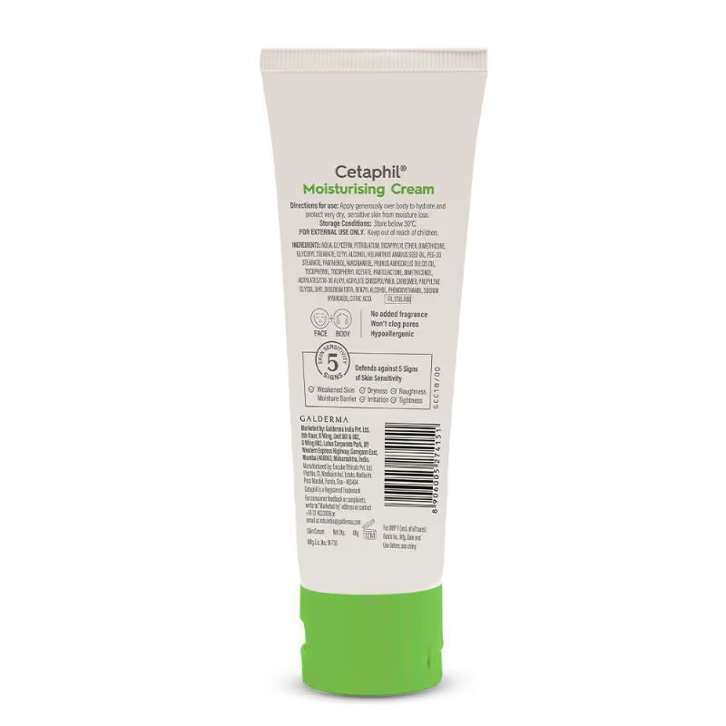 Cetaphil Moisturising Cream for dry to very dry Sensitive skin, Dermatologist Recommended (80g) Face Cream from Cetaphil