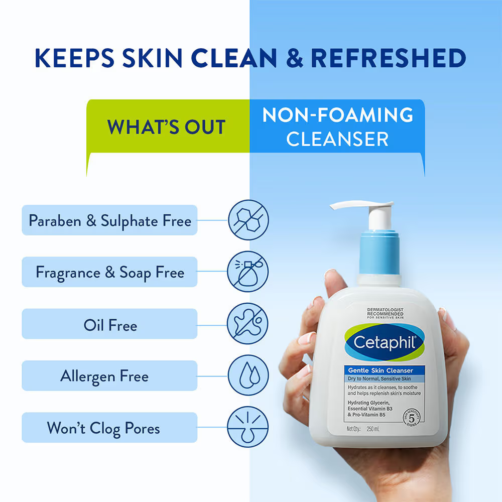 Cetaphil Gentle Skin Cleanser |Dry to Normal Skin with Niacinamide |Dermatologist Recommended (250ml) face Wash from Cetaphil