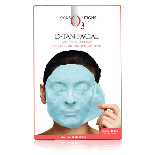 O3+ D-Tan Facial kit for tan removal & brightness for tanned & dull skin, 45g peel off mask from O3+
