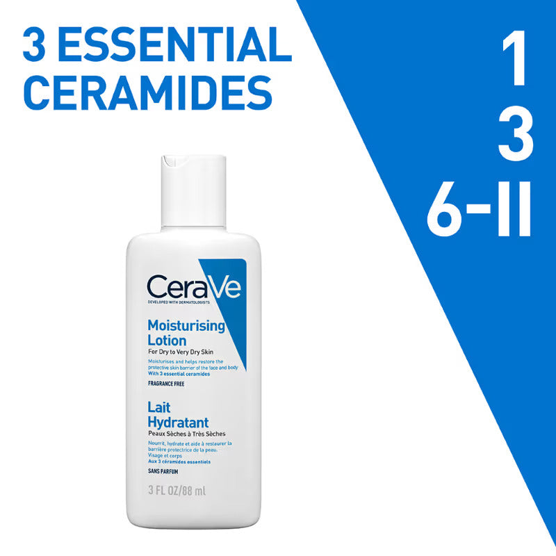 CeraVe Moisturizing Lotion For Dry Skin With Ceramides, Hyaluronic Acid & Fragrance-Free, 88 ml Moisturizer from cerave