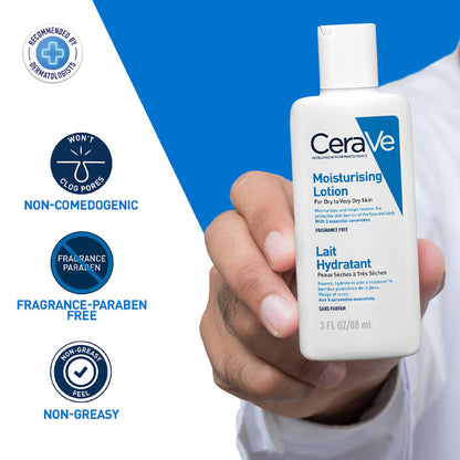 CeraVe Moisturizing Lotion For Dry Skin With Ceramides, Hyaluronic Acid & Fragrance-Free, 88 ml Moisturizer from cerave