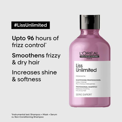 L'Oréal Professionnel Liss Unlimited Shampoo With Pro-Keratin And Kukui Nut Oil For Rebellious Frizzy Hair, Serie Expert, 300Ml Shampoo from loreal pro paris