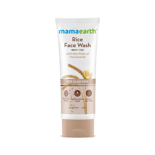 mamaearth Rice Face Wash With Rice Water & Niacinamide for Glass Skin - 100 ml