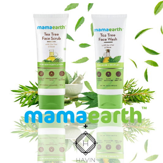 Mamaearth Tea Tree face Scrub + Facewash combo face Wash from mamaearth