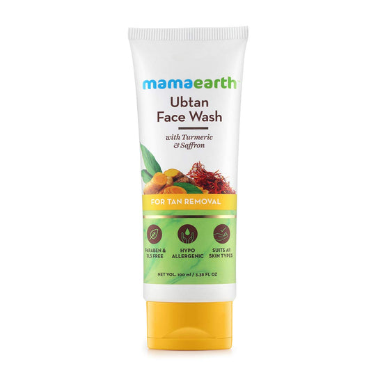 mamaearth Ubtan Face Wash with Turmeric & Saffron for Tan Removal – 100ml