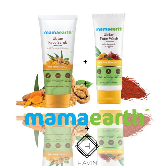 Mamaearth Ubtan Facescub + Ubtan Facewash combo face Wash from mamaearth