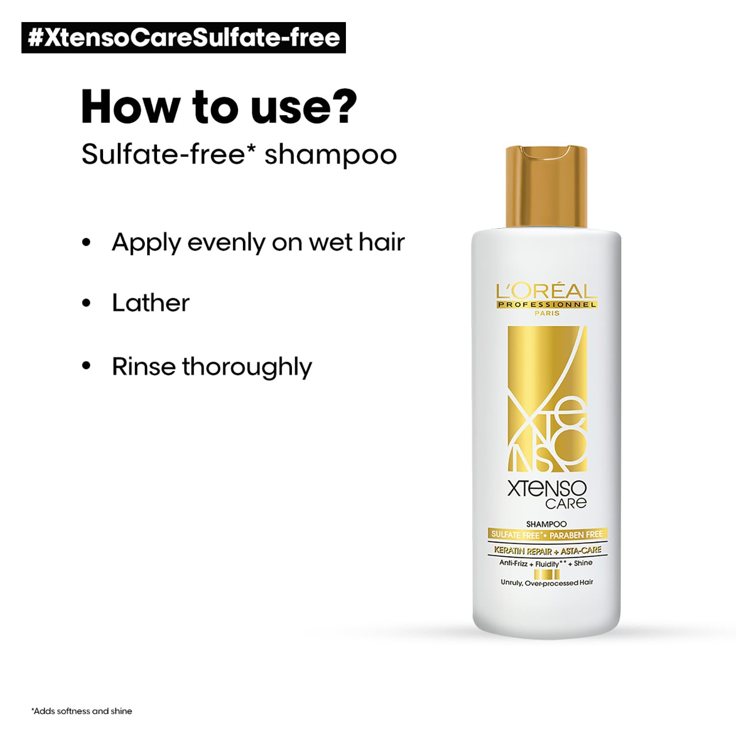 L'Oréal Professionnel Xtenso Care Sulfate-free* Shampoo 250 ml, For All Hair Types Shampoo from loreal pro paris