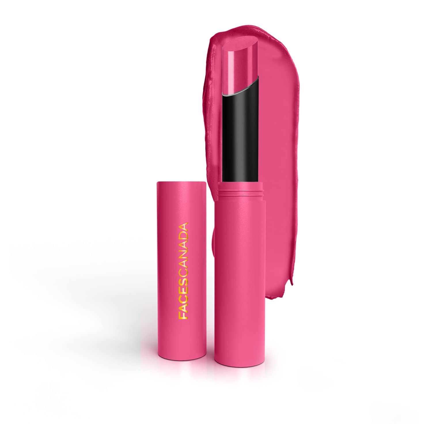 FACESCANADA Long Stay 3-in-1 Matte Lipstick - Bubblegum Pink 04, 2g, 8HR  Longstay, Transfer Proof, Moisturizing, Chamomile & Shea Butter, Primer-Infused, Lightweight