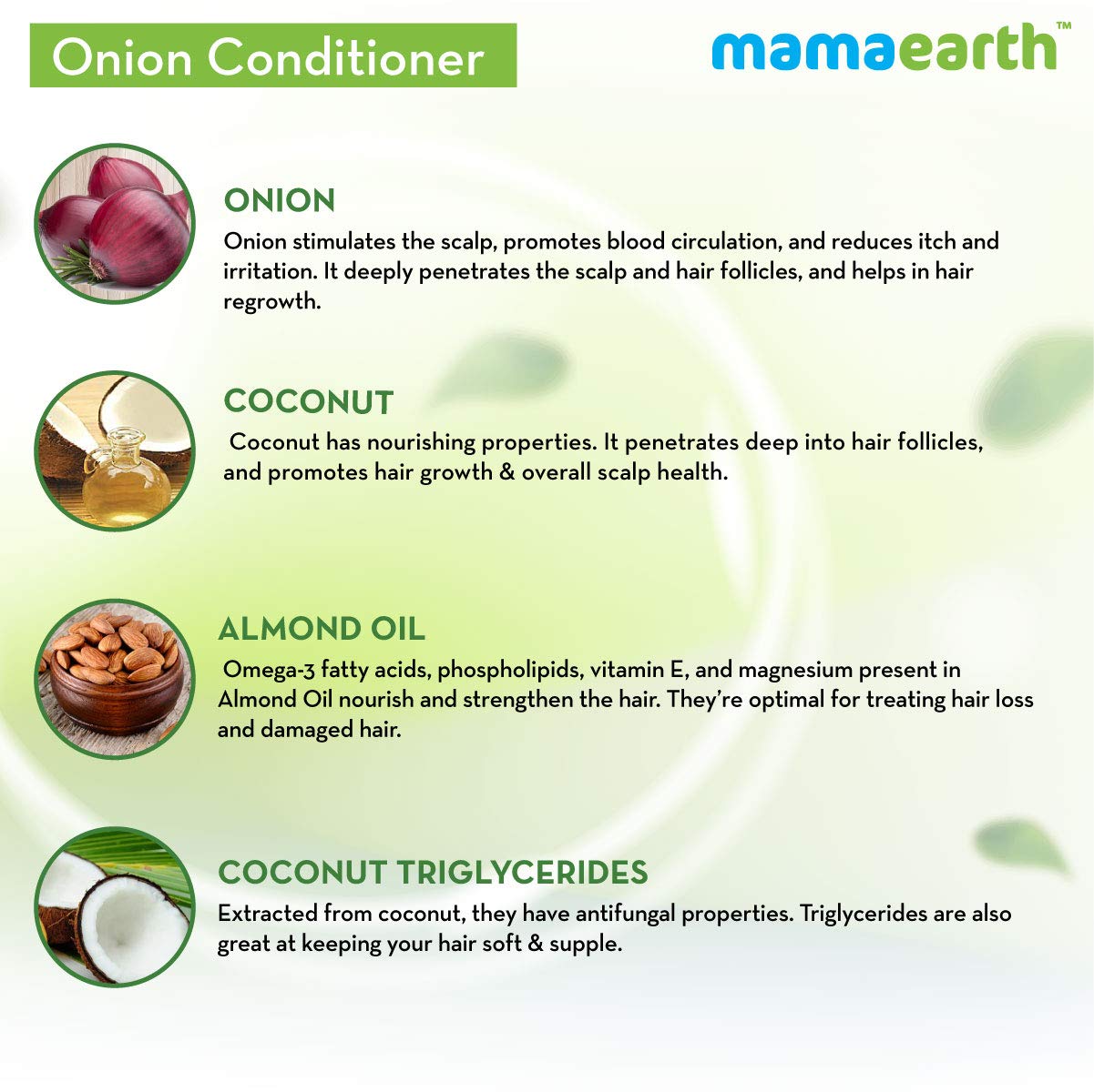 Mamaearth Onion Conditioner With Onion & Coconut For Hair Fall Control