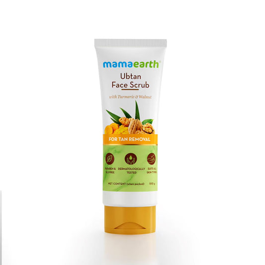 Mamaearth Ubtan Scrub For Face With Turmeric & Walnut For Tan Removal (100g)