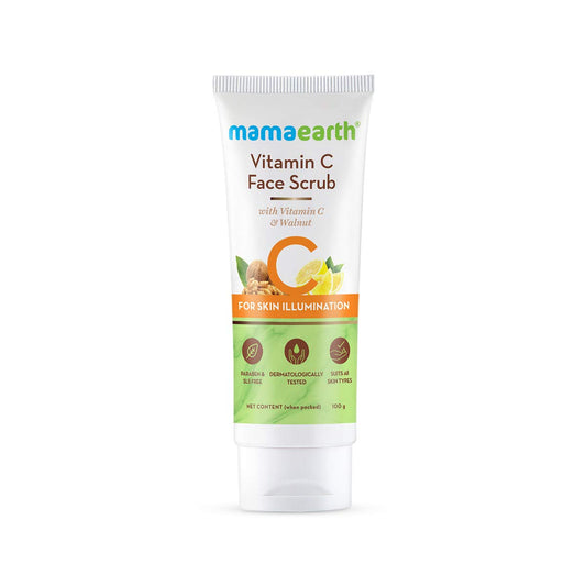 Mamaearth Vitamin C Face Scrub For Glowing Skin, With Vitamin C And Walnut For Skin Illumination (100g)