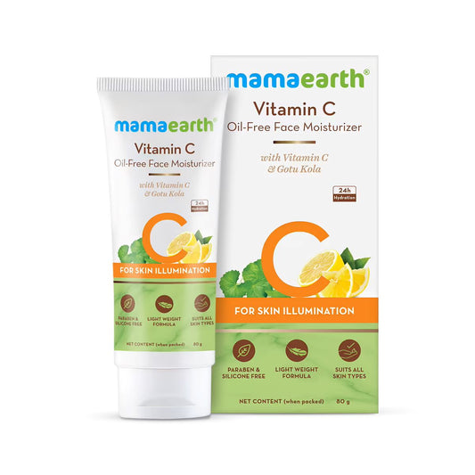 Mamaearth Vitamin C Oil-free Moisturizer For Face With Vitamin C & Gotu Kola For Skin Illumination (80g)