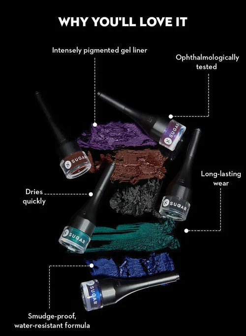 SUGAR Cosmetics - Born To Wing - Gel Eyeliner - 01 Blackmagic Woman (Matte Finish) - Gel Eyeliner Waterproof with Brush - Smudgeproof- Lasts Up to 12 hours eyes from Sugar