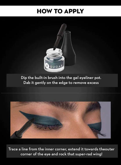 SUGAR Cosmetics - Born To Wing - Gel Eyeliner - 01 Blackmagic Woman (Matte Finish) - Gel Eyeliner Waterproof with Brush - Smudgeproof- Lasts Up to 12 hours eyes from Sugar