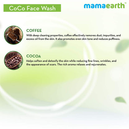 mamaearth CoCo Face Wash with Coffee and Cocoa for Skin Awakening - 100ml